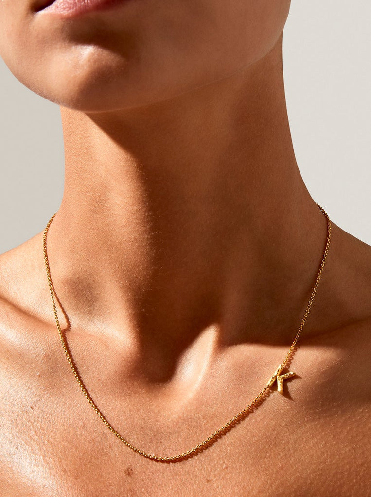 Sideways Alphabet Necklace - Large