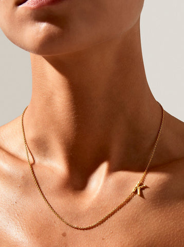 Sideways Alphabet Necklace - Large