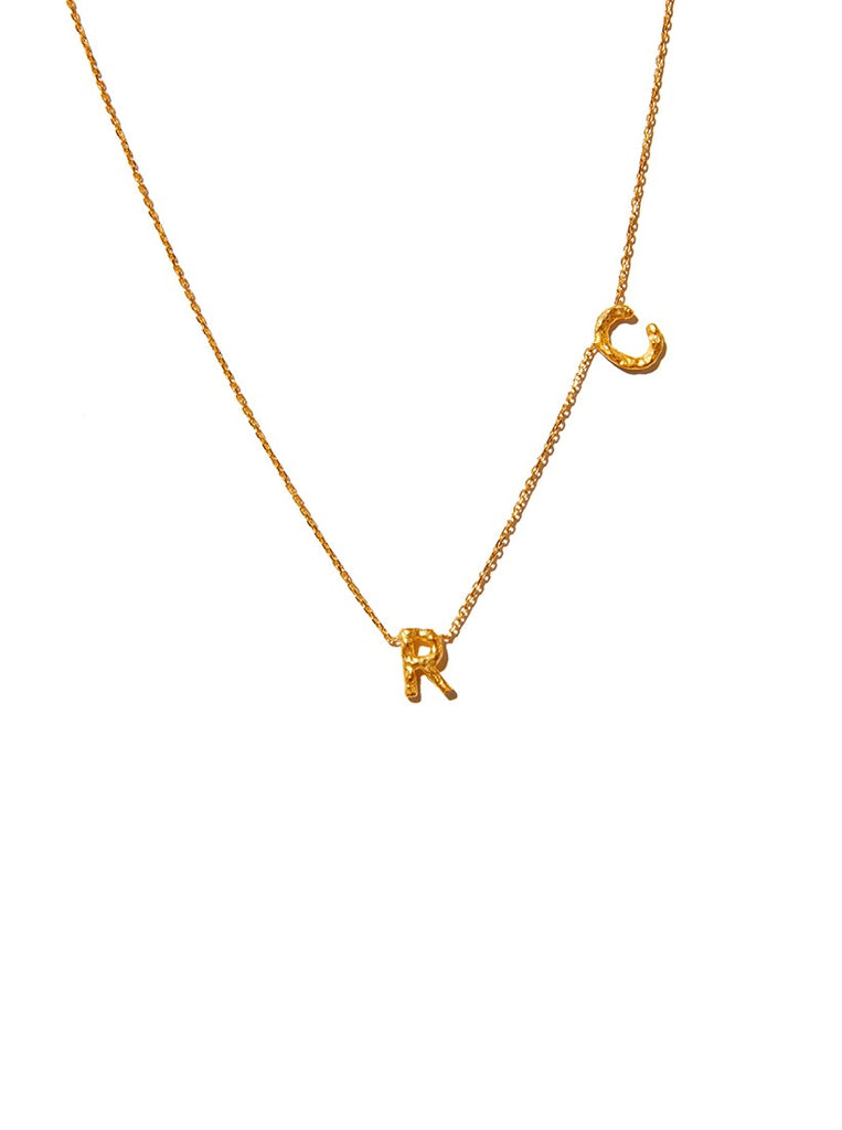 Sideways Double Letter Necklace - Medium