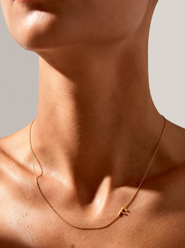 Sideways Alphabet Necklace - Medium