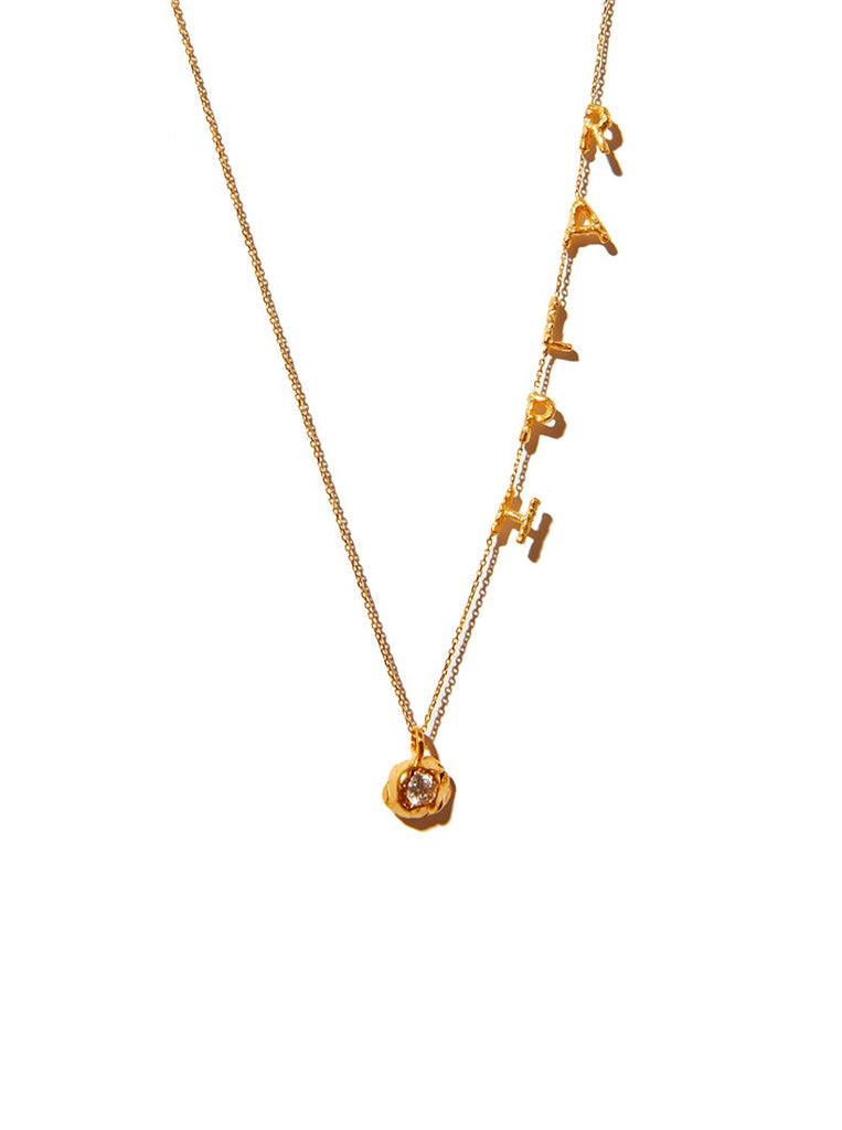 Sideways Name Necklace - Small with Diamond Charm